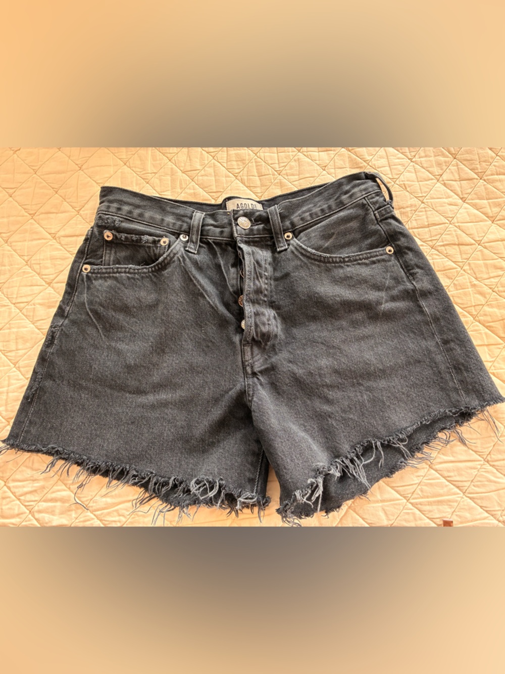 Agolde Parker long Hem Denim Shorts size 25